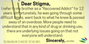 PERSONAL STORY OF STIGMA FROM ADDICTION
